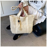 Hand-Woven Summer Tote Bag | Fashion Handmade Large Capacity Shopping Handbag