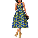 Afrikanisches Batik-Sommerkleid für Damen | Ärmelloses knielanges Partykleid