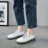 Women’s Genuine Leather Loafers – Soft Sole Lace-Up Flats