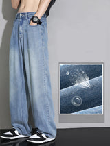 Men’s 100% Lyocell Elastic Waist Loose Straight Summer Jeans – High Quality Ultra-Soft Denim