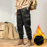 Men’s Winter Y2K Harem Tactical Utility Fleece Cargo Pants