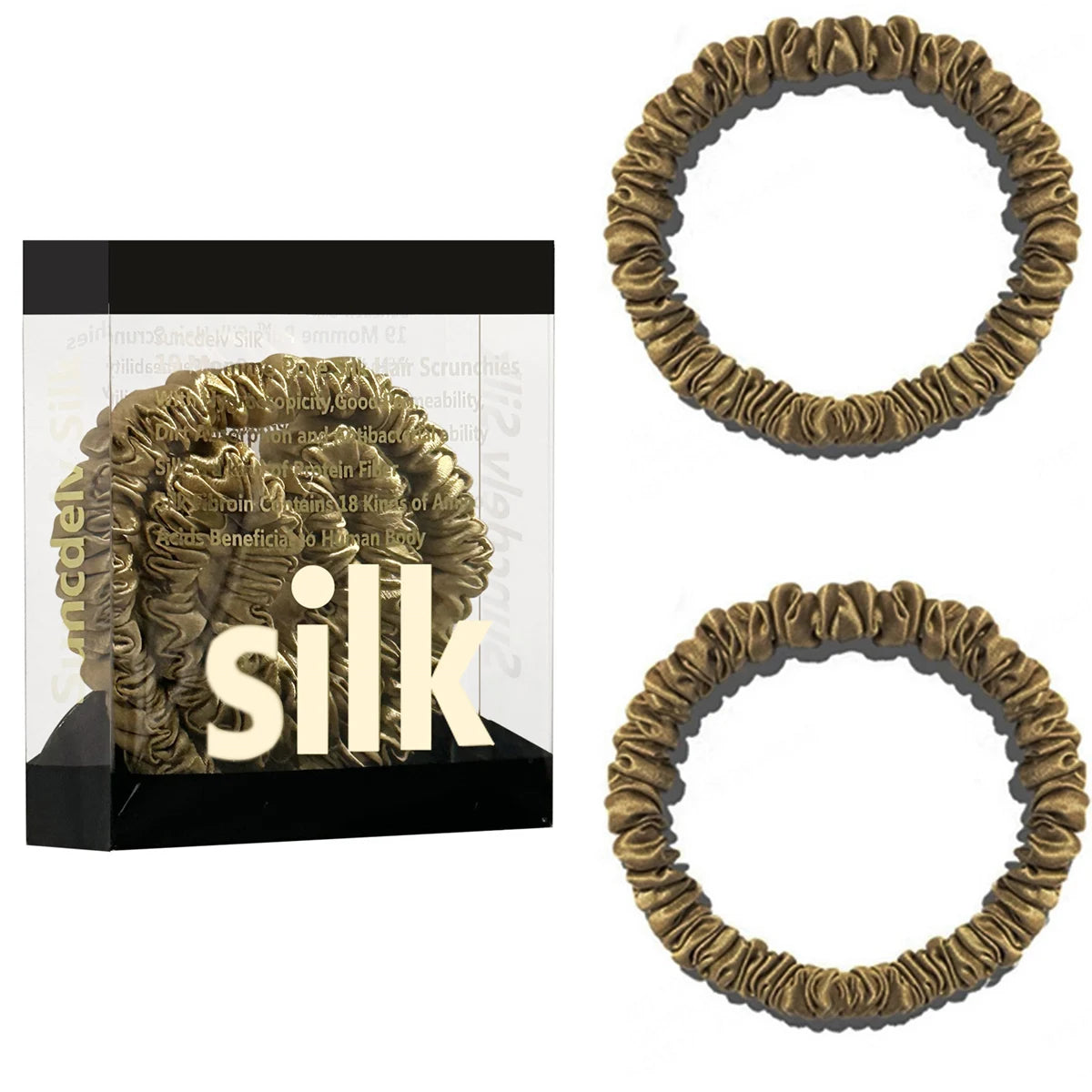 Das „Seidenfaden“-Slim-Set: Premium Skinny Scrunchies aus 100 % Maulbeerseide