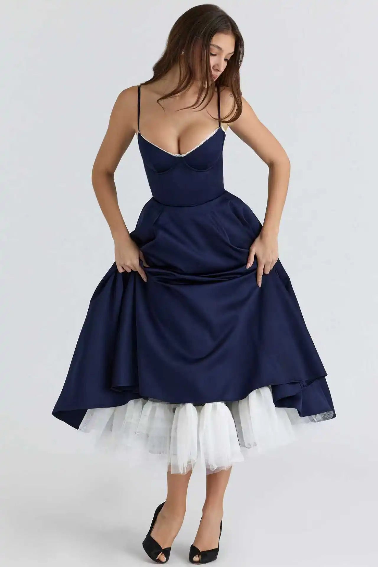 Women's Summer French Corset Waist Summer Evening Gown
