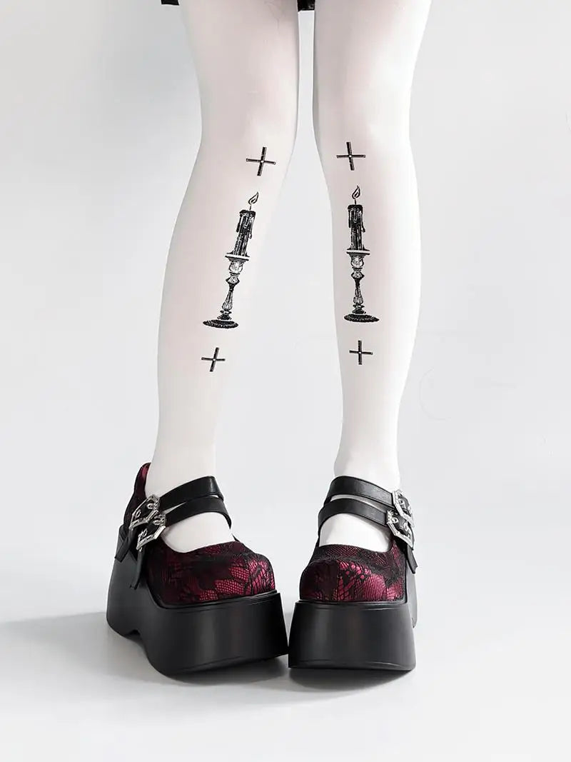 Nameless Witch 2.0 Gothic Platform Wedge Mary Janes