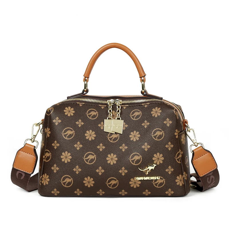 Luxury Brand Designer Women's Handbag | High-Quality Printed Leather Crossbody
