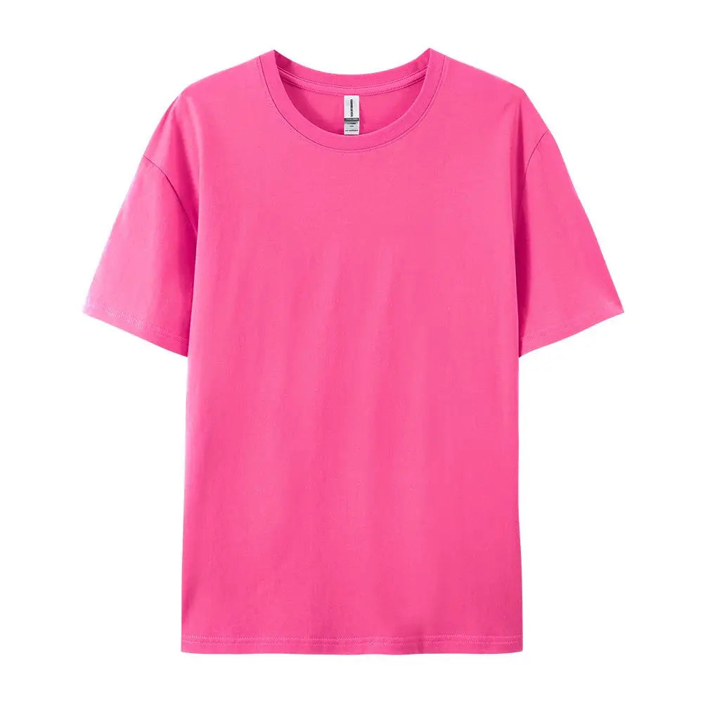 Damen Essential Solid T-Shirt: Relaxed Fit Premium-Baumwoll-Kurzarm-Oberteil
