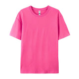 Damen Essential Solid T-Shirt: Relaxed Fit Premium-Baumwoll-Kurzarm-Oberteil