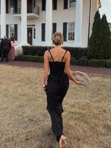 The "Midnight Muse" Corset Gown: A Sculpted Maxi with Internal Boning and Floor-Length Draping