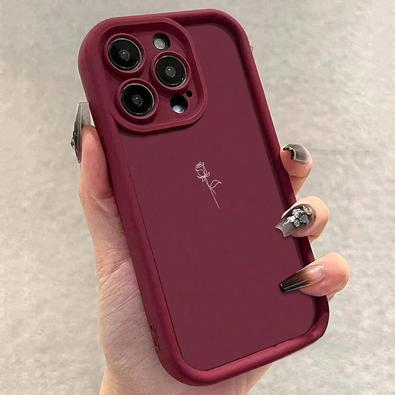 Pink Minimalist Line Art Phone Case for iPhone 17 Pro Max 16 15 14 13 12 11