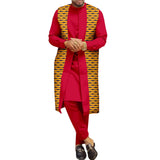 The "Legacy" Sovereign Suit: Bold 3-Piece African Print Set | Tailored Dashiki Coat, Inner Shirt & Trousers