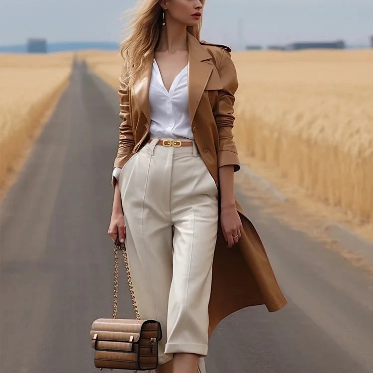 The "Grace" Skinny Belt: Premium Genuine Leather with Polished Gold Buckle