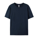 Damen Essential Solid T-Shirt: Relaxed Fit Premium-Baumwoll-Kurzarm-Oberteil