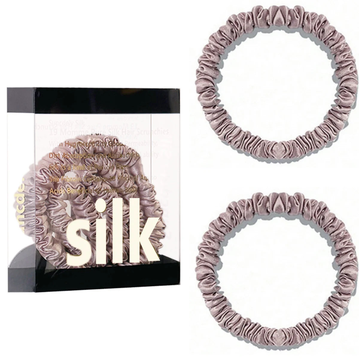 Das „Seidenfaden“-Slim-Set: Premium Skinny Scrunchies aus 100 % Maulbeerseide