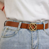 Damen-Wildleder-Rindledergürtel 2,8 cm – Vintage schmaler Gürtel mit Retro-Goldschnalle