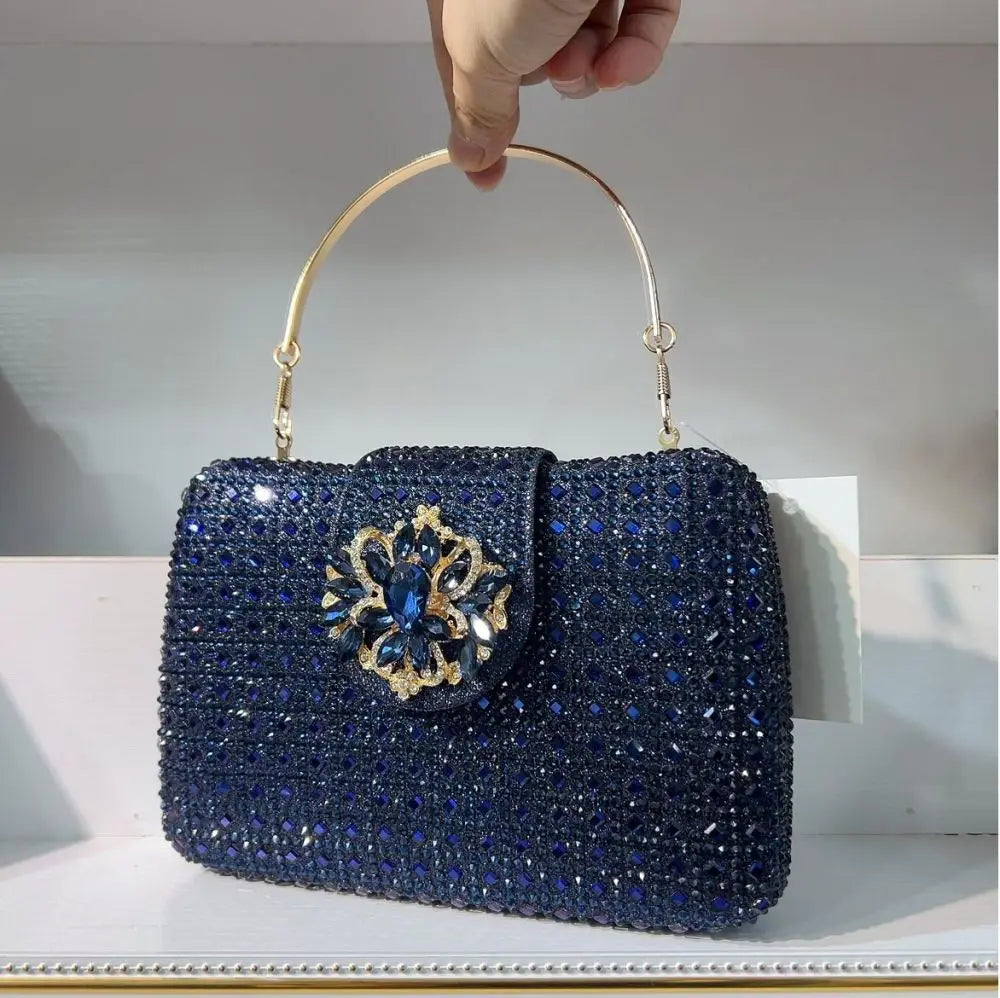 The Stellar-Glow Crystal Handbag Luxury Sparkling Diamond Clutch