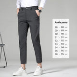 Men’s High-Quality Plaid & Stripe Trousers – Business Formal Suit Pants, Ankle & Full Length Straight Slacks