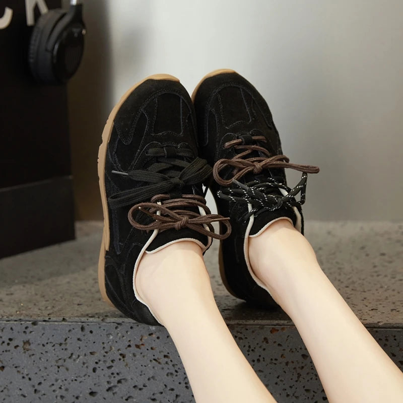 Women’s Genuine Leather German Training Shoes – Non-Slip Retro GAT Sneakers