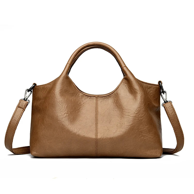 Premium-Handtasche aus weichem PU-Leder | Umhängetasche für Damen mittleren Alters