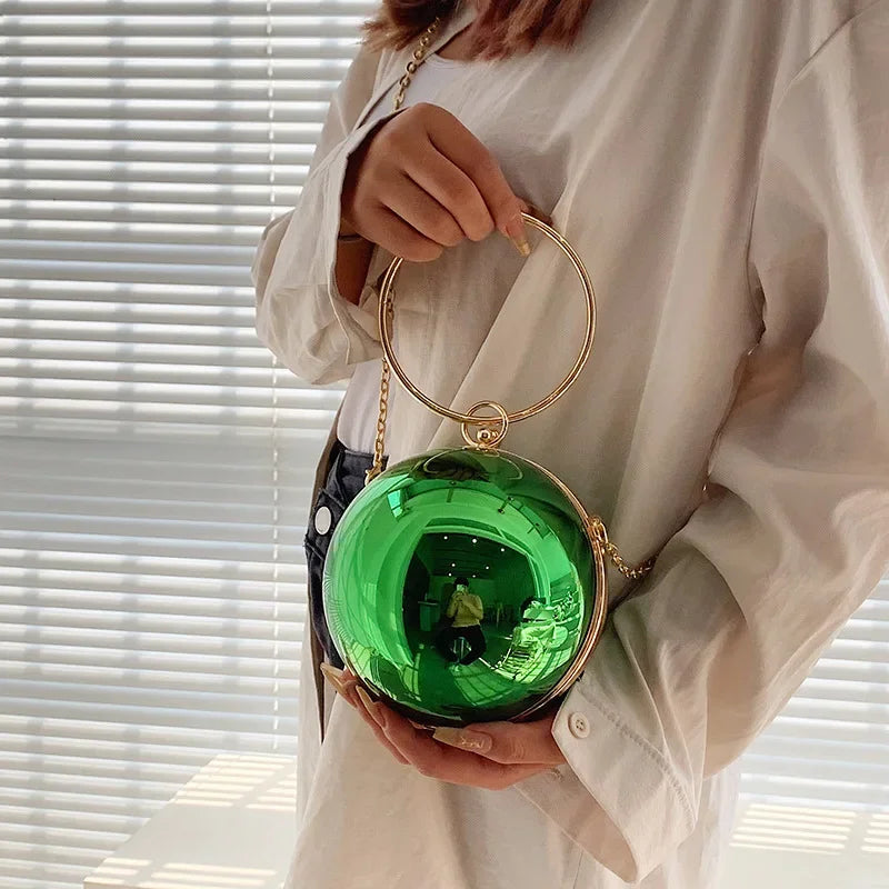Neue Fashion Ball-Shape Umhängetasche | Luxus-Acrylketten-Schultertasche