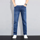 Men's Micro-Elastic Straight Leg Jeans – Autumn Winter Business Casual Denim