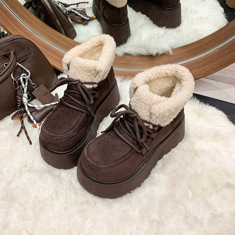 Women’s Chunky Platform Snow Boots – Ultra-Warm Fur-Lined Winter Booties