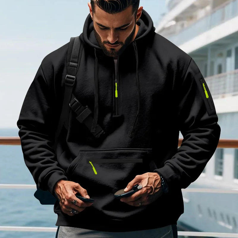 The Heritage Heavyweight: Men's American-Style Loose Fit Fleece-Lined Hoodie