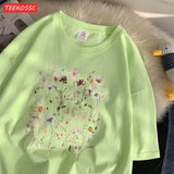 Beautiful Flower Clusters Cotton T-Shirt - Women's Floral Graphic Tee