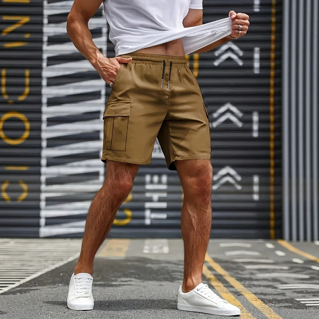 Herren Khaki Cargo-Shorts – Robuste Outdoor-Wander-Shorts