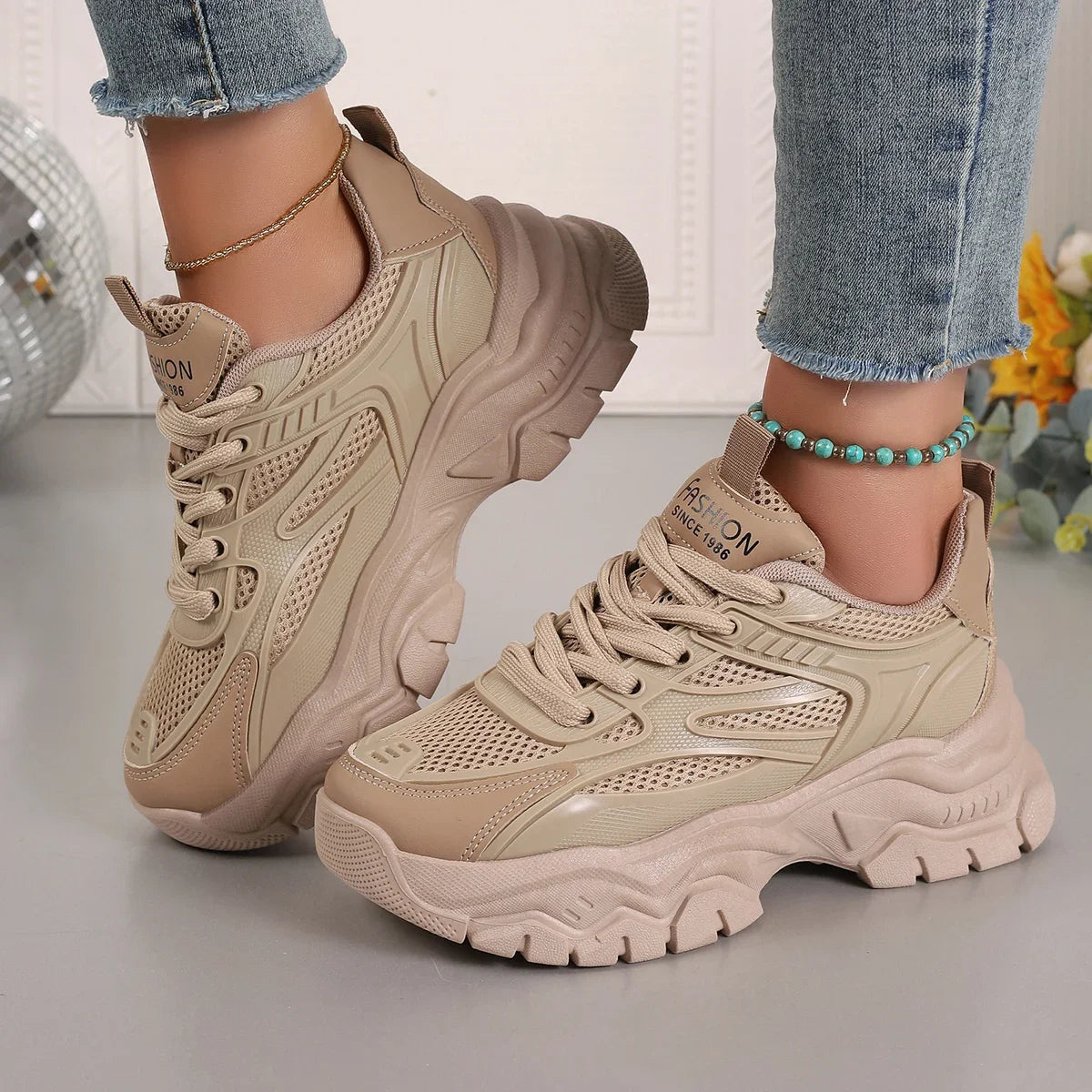 The Urban Designer Trainer: Women’s Chunky Platform Lightweight Sneakers