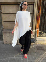 Fashion Satin Tank Top for Women Featuring a Sophisticated Drape and Short Cap Sleeves