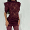 Women's Elegant Lace Embroidery Mesh Short Dress – Half High Collar Mini Dress