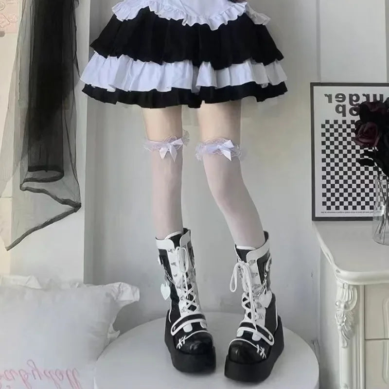 Women’s Gothic Vampire Platform Lace-Up Motorcycle Ankle Boots