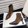 Leopardenmuster Damen-Stiefeletten – Modische Elegante Tanzparty High Heel Stiefeletten