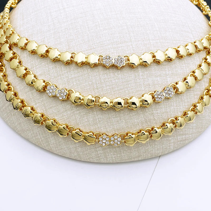 Elegantes Goldschmuckset für Damen – Luxuriöses Halsketten- und Ohrringset