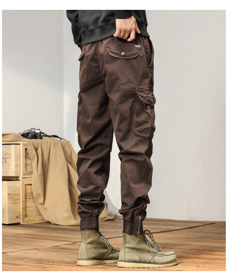 Men’s Winter Y2K Harem Tactical Utility Fleece Cargo Pants