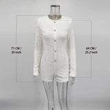 Eleganter, luxuriöser Cardigan-Strampler für Damen | Langärmeliger Jumpsuit mit hoher Taille und Wickeldesign