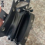 Die Shadow-Vault Silhouette Gothic Nieten Biker-Tasche