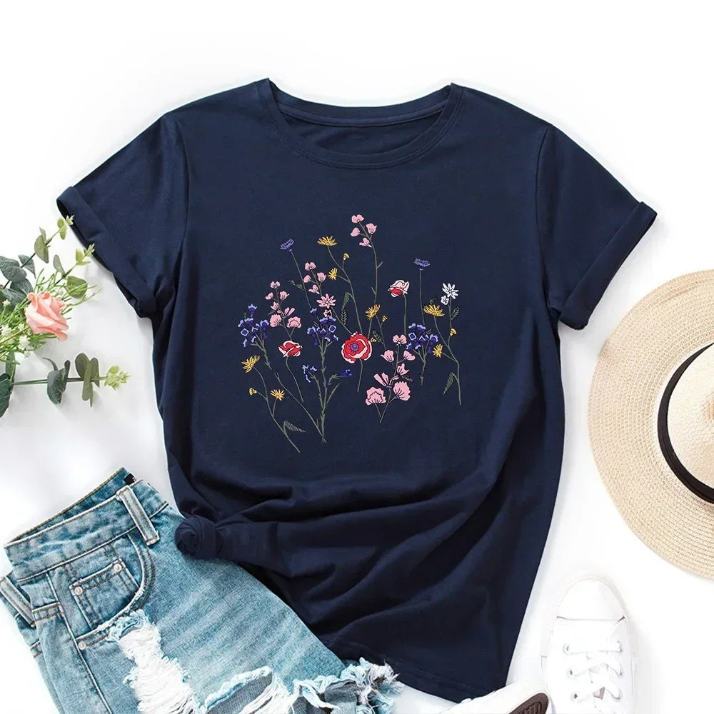 Oversized Women's Graphic T-Shirt | Harajuku Style Cotton Short Sleeve Tee