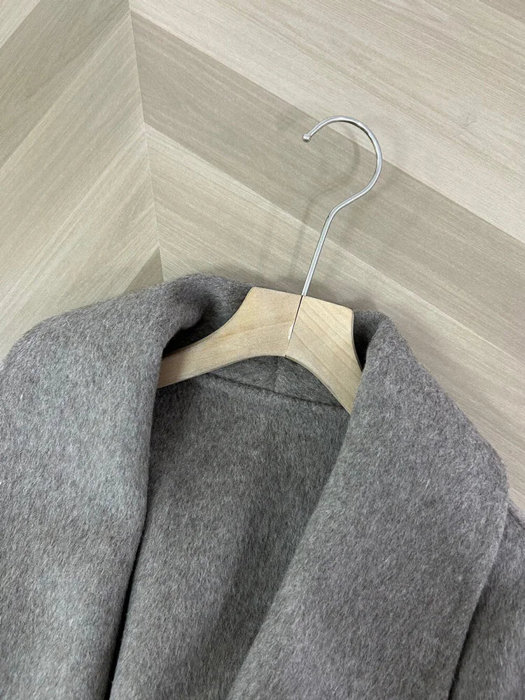 Luxuriöser Fuchsfell-Woll-Wintermantel für Damen – Eleganter doppelseitiger Wollmantel für Frauen,