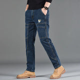 Korean Style Slim Fit Jeans | Men's Comfortable Gray Straight Leg Denim