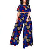 Ankara Print Short Blouse and Pants Tracksuit, Traditional Dashiki Clothing