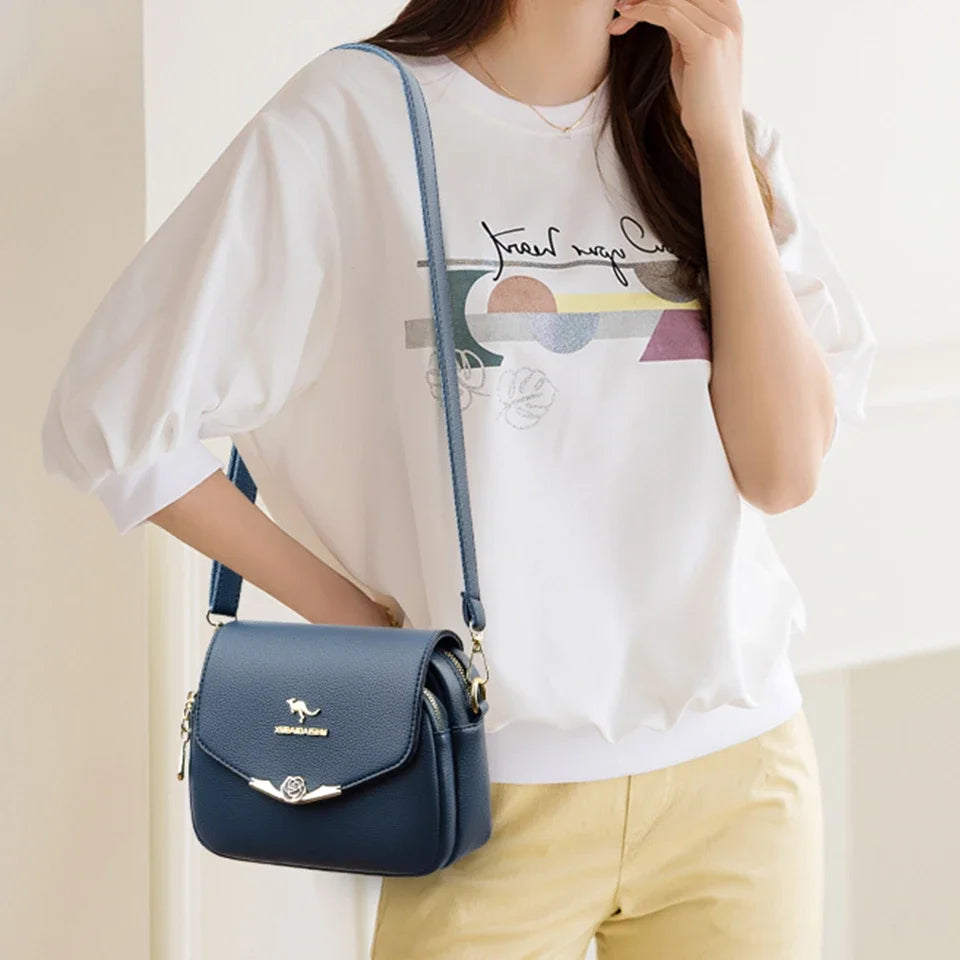 Kleine elegante Umhängetasche aus weichem Leder | Umhängetasche im Sommer-Stil