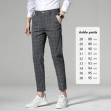 Men’s High-Quality Plaid & Stripe Trousers – Business Formal Suit Pants, Ankle & Full Length Straight Slacks