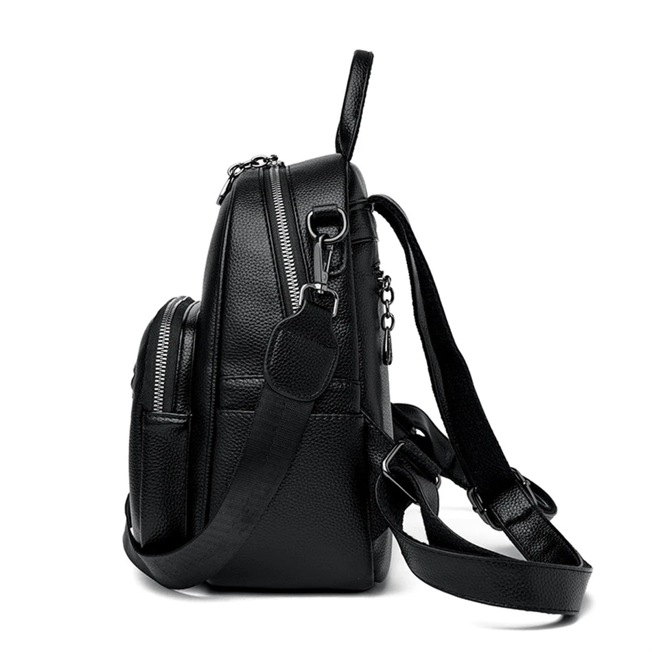 3-in-1 Women's Soft Leather Fashion Backpack | Large Capacity Travel Bag