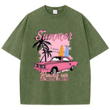 Racing Car Challenge Baumwoll-Used-T-Shirt | Vintage-Grafik-T-Shirt für Damen
