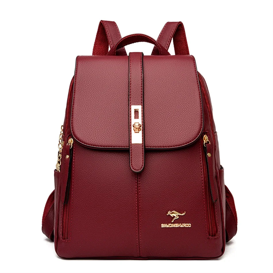 Hochwertiger Lederrucksack für Damen | Premium Schulranzen für Mädchen