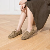 Damen Loafers aus echtem Leder – Flache Mokassins im britischen Stil