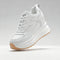 Women’s 10cm Platform Wedge Sneakers – 4 Inch Chunky Genuine Leather Shoes