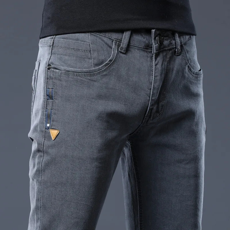 Men's Slim Fit Skinny Jeans | Gray & Blue Stretch Denim Pants