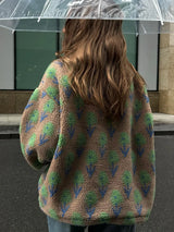 Damen Fleece-Sweatshirt mit halbem Reißverschluss – Oversized Rollkragenpullover